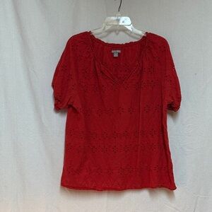 Falls Creek Scarlet Eyelet Top